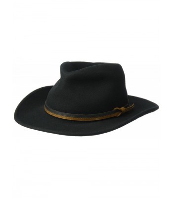 Country Gentleman Men's Outback Wool Drop Brim Fedora Hat - Black - CA114ZZZS7D