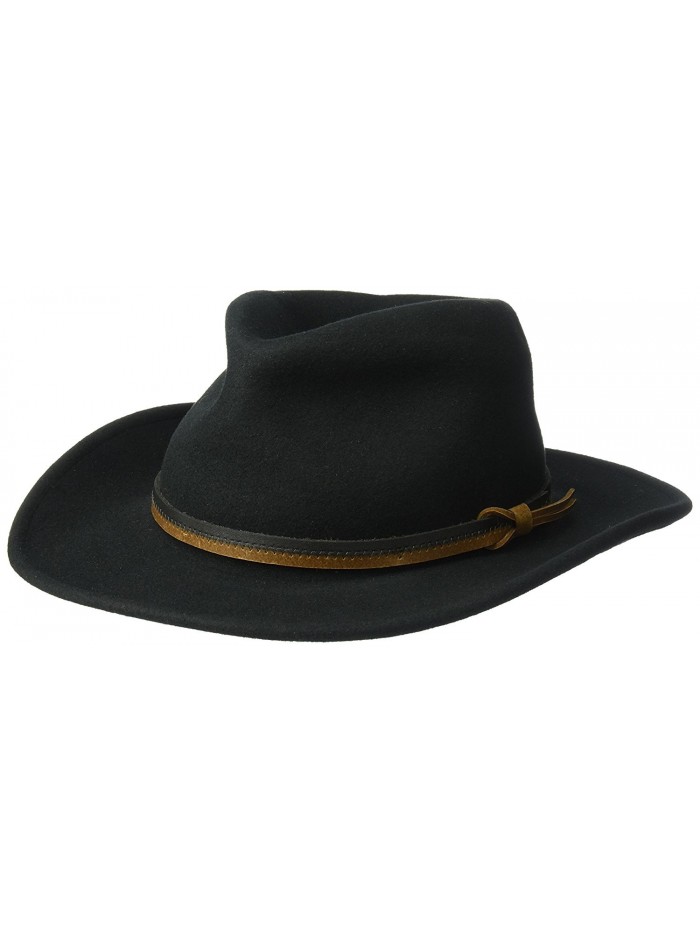 Country Gentleman Men's Outback Wool Drop Brim Fedora Hat - Black - CA114ZZZS7D