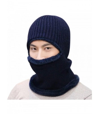 JOYEBUY Warm Knitted Balaclava Beanie Hat Windproof Ski Face Mask Winter Hats - Navy Blue - CN187GSLK8N