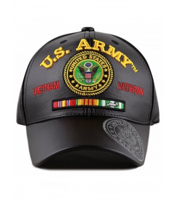 THE HAT DEPOT Official Licensed 3D Embroidered Soft Faux Leather Veteran Military Cap - U.s.army-black Vietnam - C2189NT3WMI