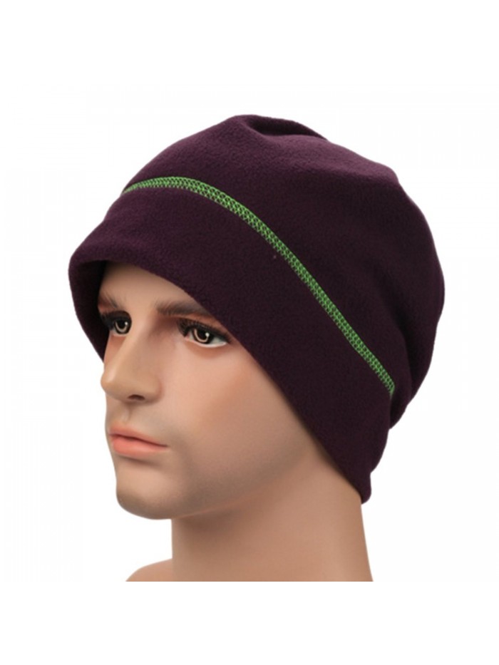 Unisex Winter Warm Fleece Lightweigh Headcovering Cap For Cancer Patients Hair Loss - Purple - CG186OQN8SL