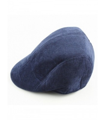 Aoneitem Men's Navy Blue Corduroy Winter Warm Newsboy Flat Cabbie Beret Ivy Cap Hat - CB11PQOMVQD