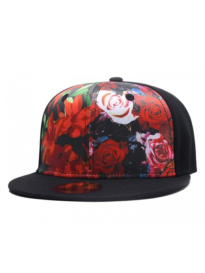 Quanhaigou Floral Baseball Premium Snapback - Red Floral - CT186O7HL8S