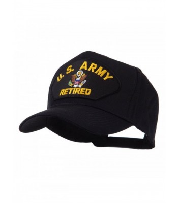 Retired Military Large Embroidered Patch Cap - Black Army - CO11FITODL7