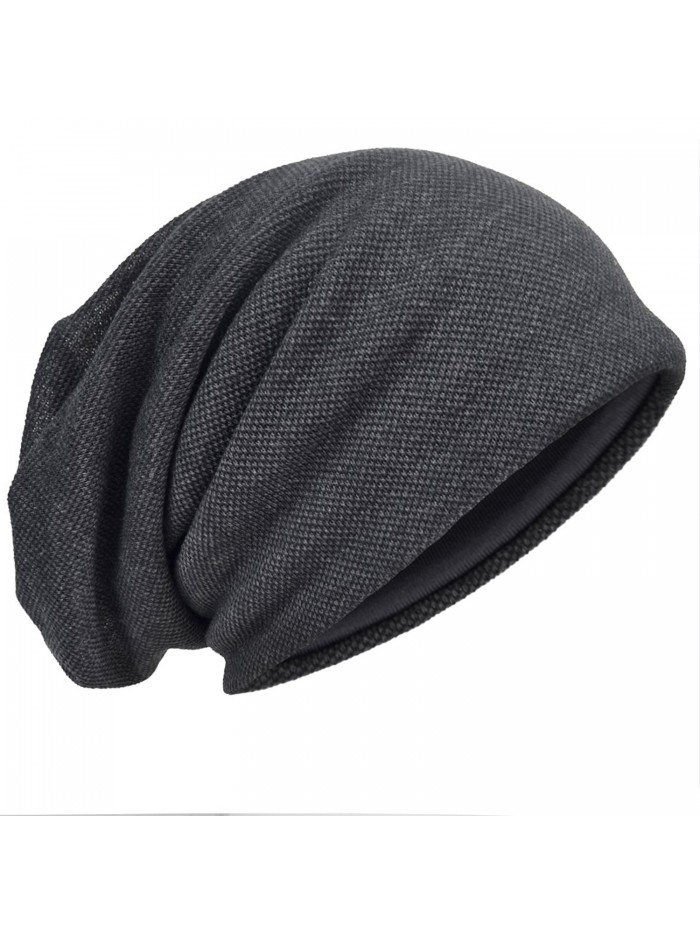 HISSHE Men Slouch Hollow Beanie Thin Summer Cap skullcap B011h - Grey301 - C317Z3IN85Z