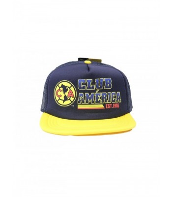 Club America Flat Brim Hat Cap Trucker Style C5A03 - Navy Blue - C212DI1GXC3