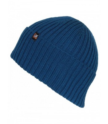 Evolution Knitwear Men's or Women's 100% Wool Rib Knit Beanie Hat - Williamsburg Blue - C2183C003DH