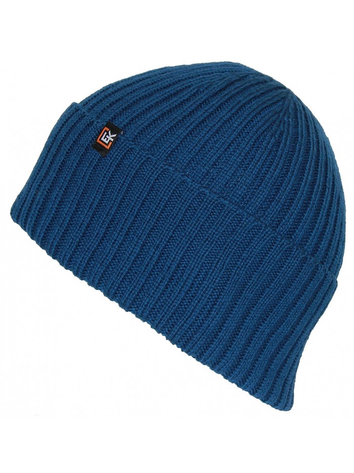 Evolution Knitwear Men's or Women's 100% Wool Rib Knit Beanie Hat - Williamsburg Blue - C2183C003DH