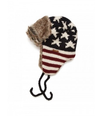 DeLux Heritage Collection Americana Flag Trapper Hat - C612O2TDWKI