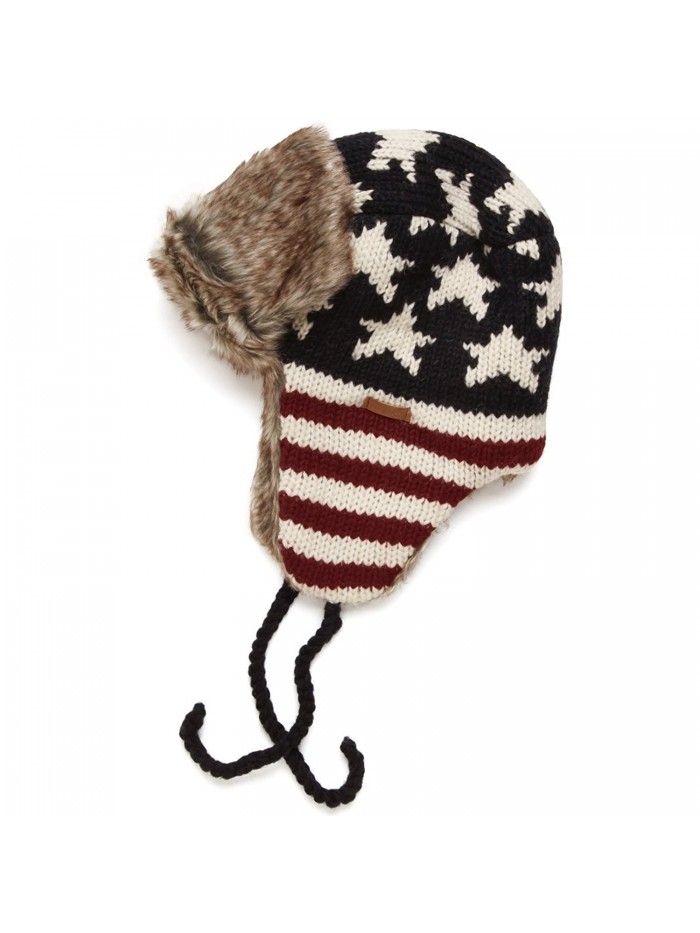 DeLux Heritage Collection Americana Flag Trapper Hat - C612O2TDWKI