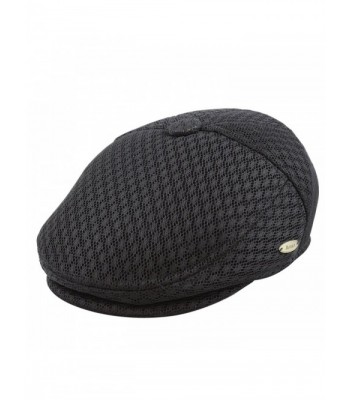 THE HAT DEPOT Light Weight Soft Cool Mesh newsboy Gatsby Cabbie IVY Golf Hat - Black - CG12JJZHDVH