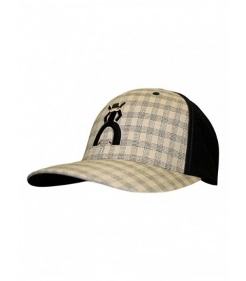 HOOey Brand Punchy Black/Tan Plaid Flexfit Hat - 5009BKTN - C212GAUZGV7