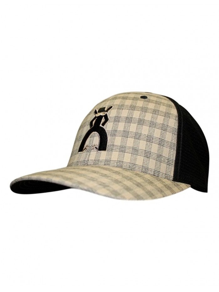 HOOey Brand Punchy Black/Tan Plaid Flexfit Hat - 5009BKTN - C212GAUZGV7