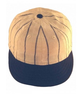 Ideal Cap Co. Pinstripe Brooklyn Style Vintage Baseball Cap Cap Circa 1910 - White/navy - CI11MMJXZD3