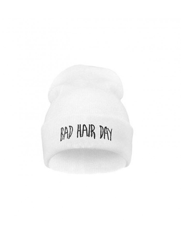 YABINA Bad Hair Day Beanie Hat - Multiple Colors - White - C612K8FILK9