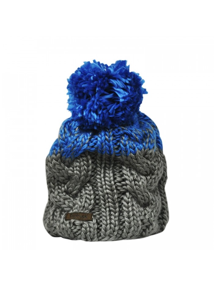 bigtruck Beanie Knit Beanie Style Hat- Grey/Blue - C512991LUSX