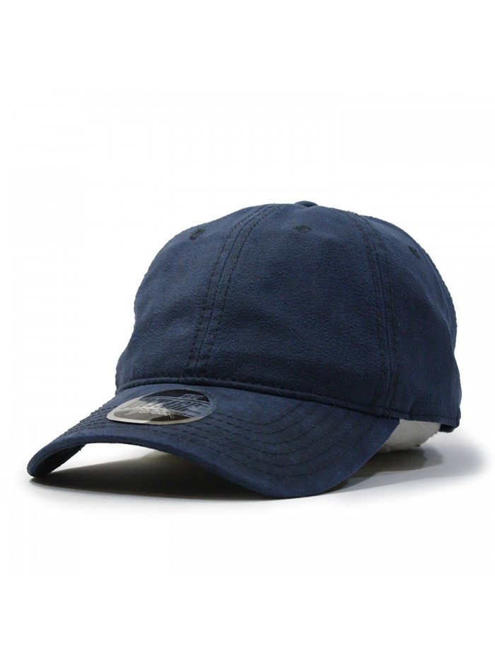 Heavy Washed Wax Coated Adjustable Low Profile Baseball Cap - Navy/Without Buckram - C412NV4Q1PT