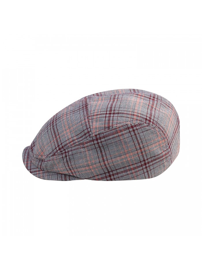 Unisex Polyester Plaid Ivy Cap - Red - CA18255NZ6C