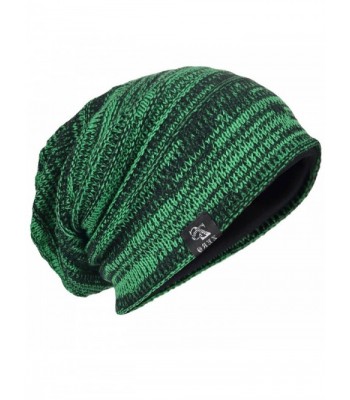 HISSHE Men Oversize Skull Slouch Beanie Large skullcap Knit Hat - Green - C0183YWT4WE