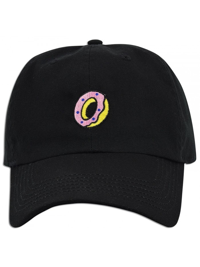 JLGUSA Donut Hat Dad Embroidered Cap Polo Style Baseball Curved Unstructured Bill - Black - CK18279692R