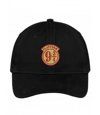 Trendy Apparel Shop Harry Platform 9 3/4 Embroidered Soft Brushed Cotton Low Profile Cap - Black - CS17Z34MT26