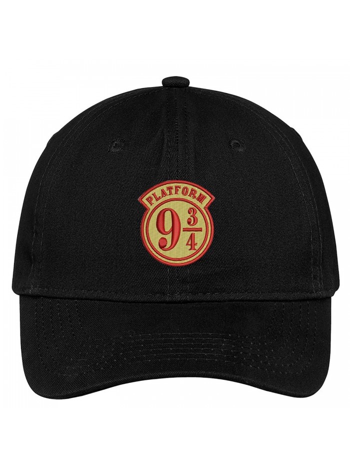 Trendy Apparel Shop Harry Platform 9 3/4 Embroidered Soft Brushed Cotton Low Profile Cap - Black - CS17Z34MT26