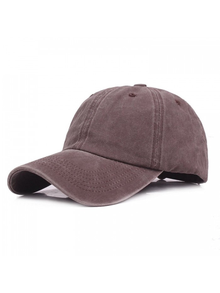 Dad Hat For Men- Mens Adjustable 100% Cotton Baseball Cap - Brown - CL186UXO672