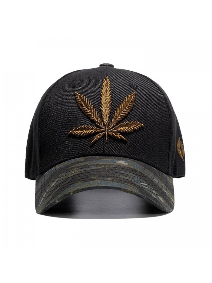 Quanhaigou Marijuana Embroidered Snapback Adjustable - Bronze Camo - C91836EXRHD