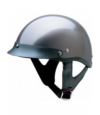 HCI Gloss Deep Silver Motorcycle Half Helmet w/ Visor - ABS Shell 100-112 - CN11HNUC7R1