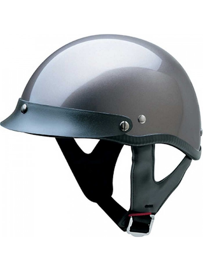 HCI Gloss Deep Silver Motorcycle Half Helmet w/ Visor - ABS Shell 100-112 - CN11HNUC7R1