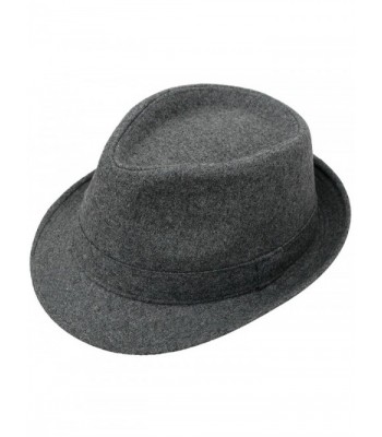 Hemantal Men's/Women's Cotton Blended Short Brim Fedora Hat Manhattan Hat - C.grey - C1180D4ASEO