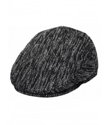 Men's Classic Newsboy Cap- Flat Ivy Hat- Snap Brim Herringbone Tweed Cap - Dk.gray Tweed2066 - CZ186XZEZCA