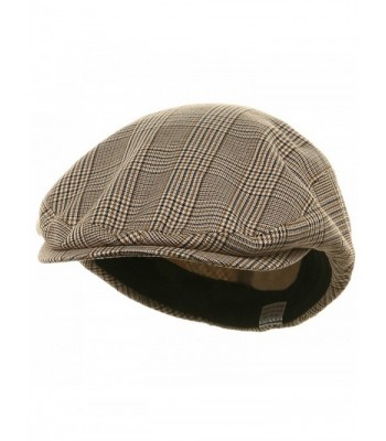 Big Size Elastic Plaid Fashion Ivy Cap - Beige (For Big Head) - CV113HAHOZ5