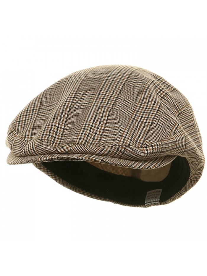 Big Size Elastic Plaid Fashion Ivy Cap - Beige (For Big Head) - CV113HAHOZ5