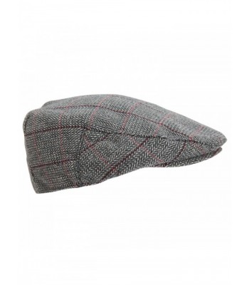 Universal Textiles Mens Traditional Lined Flat Cap - Green/Gray - C912EWFTP1Z