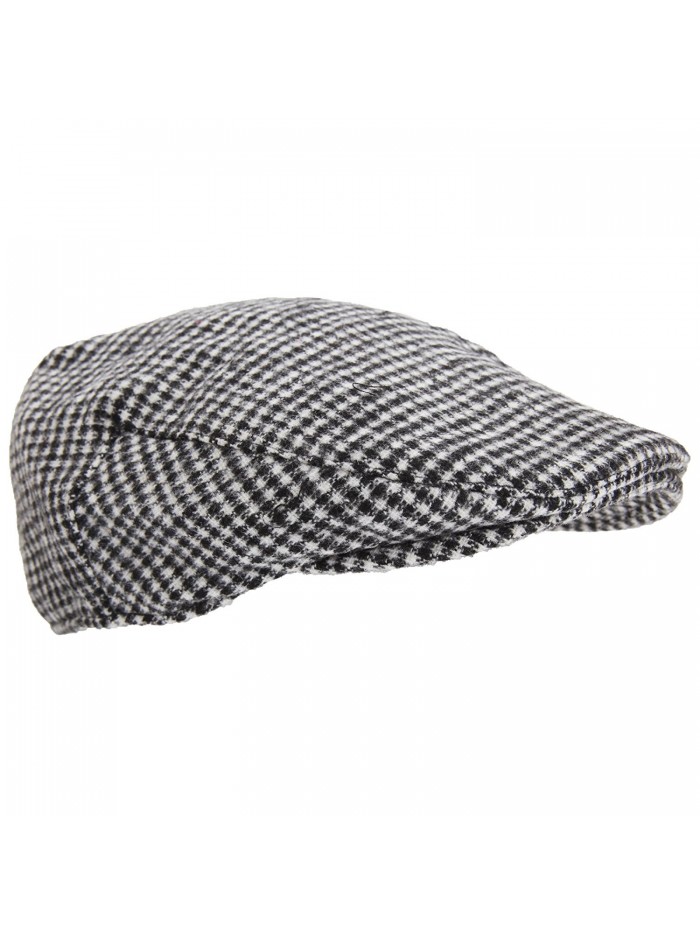 Mens Traditional Lined Flat Cap - Green/Gray - C912EWFTP1Z