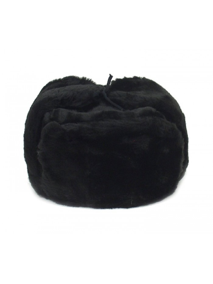 Russian Winter Hat *Shapka-Ushanka*BLACK*Size M (metric 58) - C011HRNPIFH