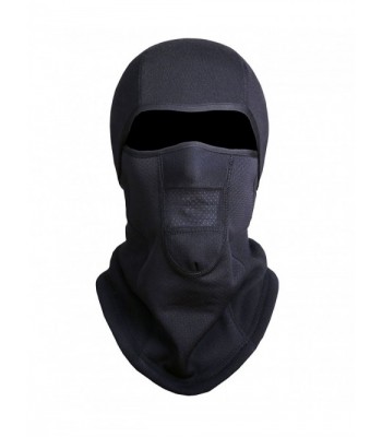 Zerdocean Fleece Lined Balaclava Thermal Windproof Breathable Motocycle Ski Mask - Black - C912NZTB59R