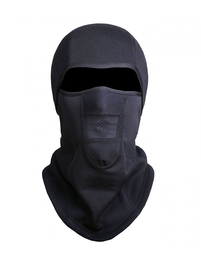 Zerdocean Fleece Lined Balaclava Thermal Windproof Breathable Motocycle Ski Mask - Black - C912NZTB59R