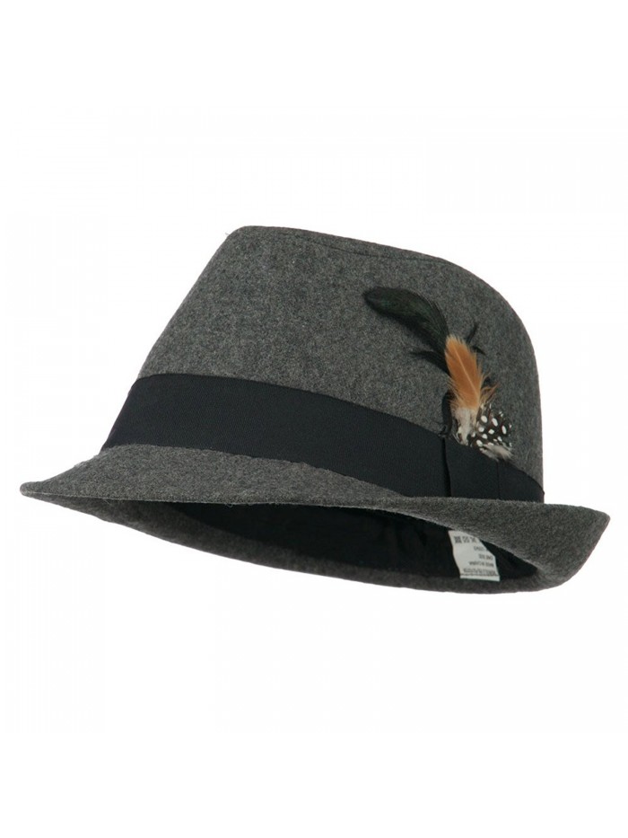 Men's Wool Blend Fedora - Grey - CY11ONYQ5CX