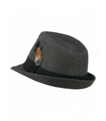 Mens Wool Blend Fedora Grey