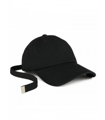 Trendy Apparel Shop Long Tail Strap Unstructured Adjustable Dad Hat - Black - CM186GCU82Y