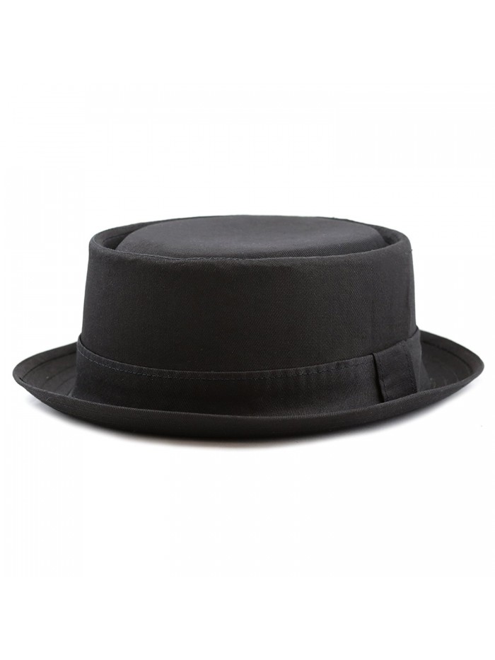 The Hat Depot 1400f2091 100%Cotton Paisley Lining Premium Quality Porkpie Hat - Black - CU12CQRLW03