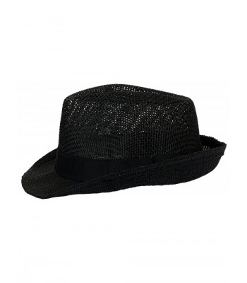 DRY77 Straw Light Pattern Fedora in Men's Fedoras