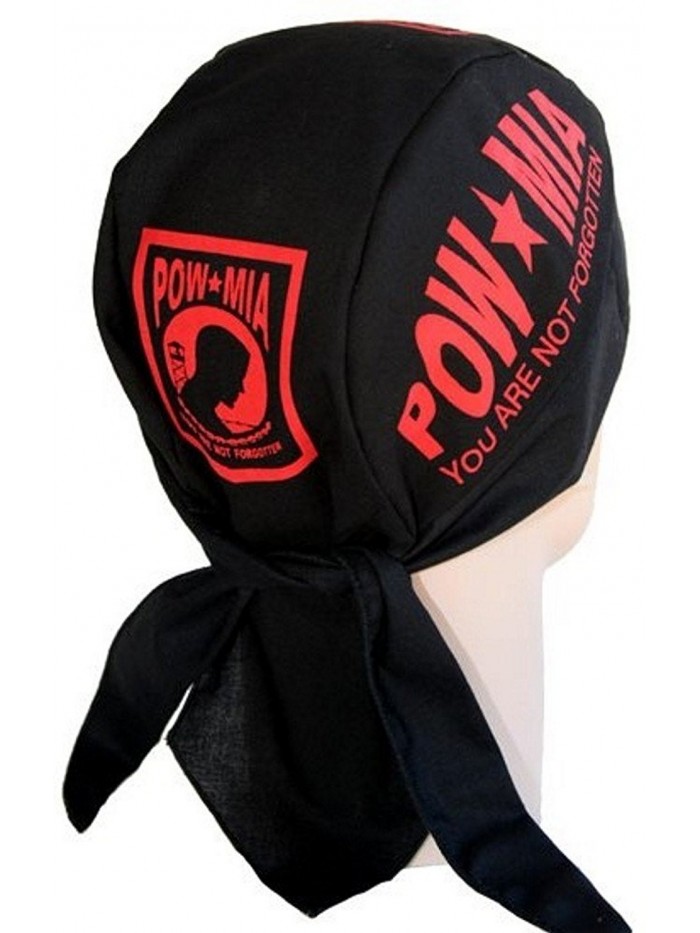 Skull Cap Biker Caps Headwraps Doo Rags - Red POW/MIA - CR12ELHLATX