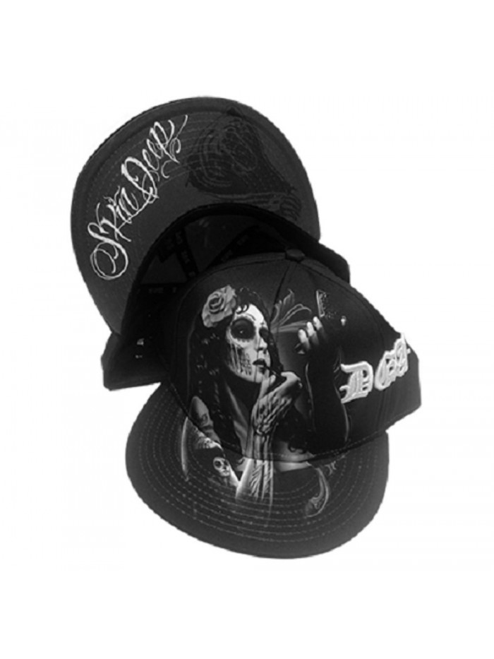 DGA Day of the Dead Rockabilly Art Sublimation Men's Snapback Cap/Hat - Skin Deep - C412CCD60JT