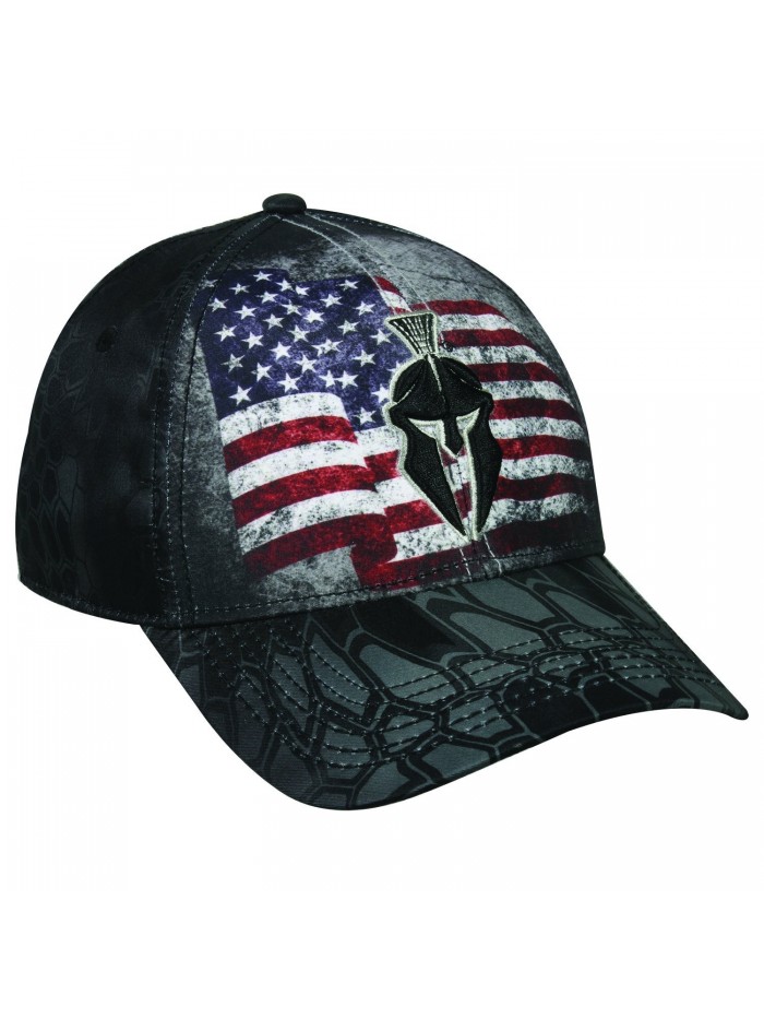 Kryptek Tactical Warrior Distressed American Flag Typhon Black & Grey Camo Cap Hat 154 - CX17Z6O0HH0