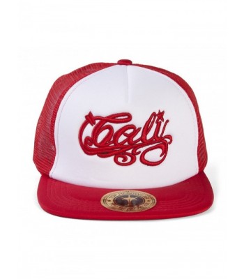 TopHeadwear Cali Script Trucker Hat (Various Colors) - White/Red - CM184TGT885