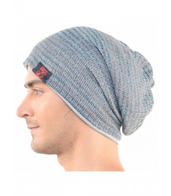 Mens Slouchy Beanie Hat Winter Knit Skullcap Gray B0724 - CF11NEO8BFH