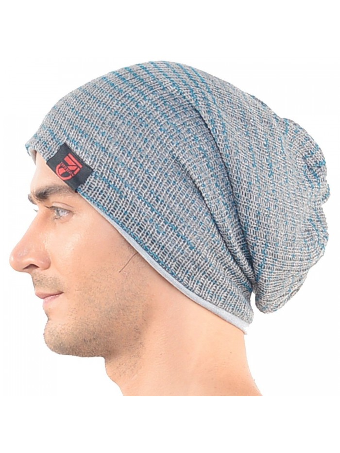 Mens Slouchy Beanie Hat Winter Knit Skullcap Gray B0724 - CF11NEO8BFH